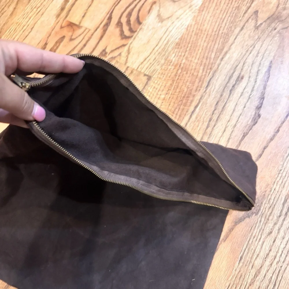Vintage Pacific Silvercloth Tarnish Resistant Zipper Storage Bag Brown 15.5x14.5